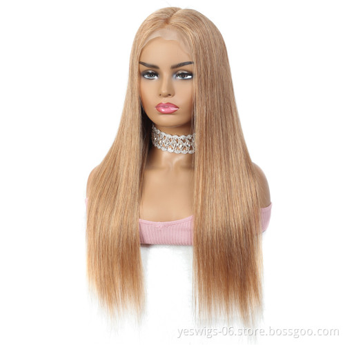 YESWIGS Color 30# Human Hair Wig Cuticle Aligned Hair With 13*4 HD Lace Front Hair Vendor for cosplay